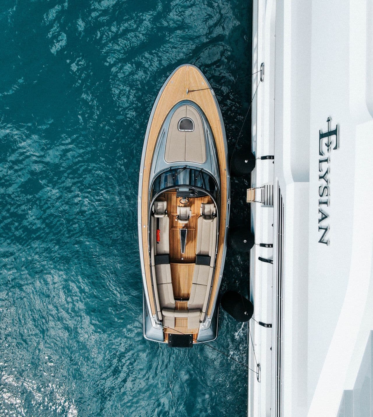 Wajer 38 tender moored superyacht topshot