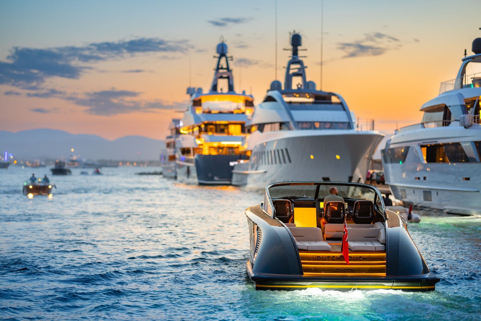 Wajer 44 tender superyacht sunset dutch touch