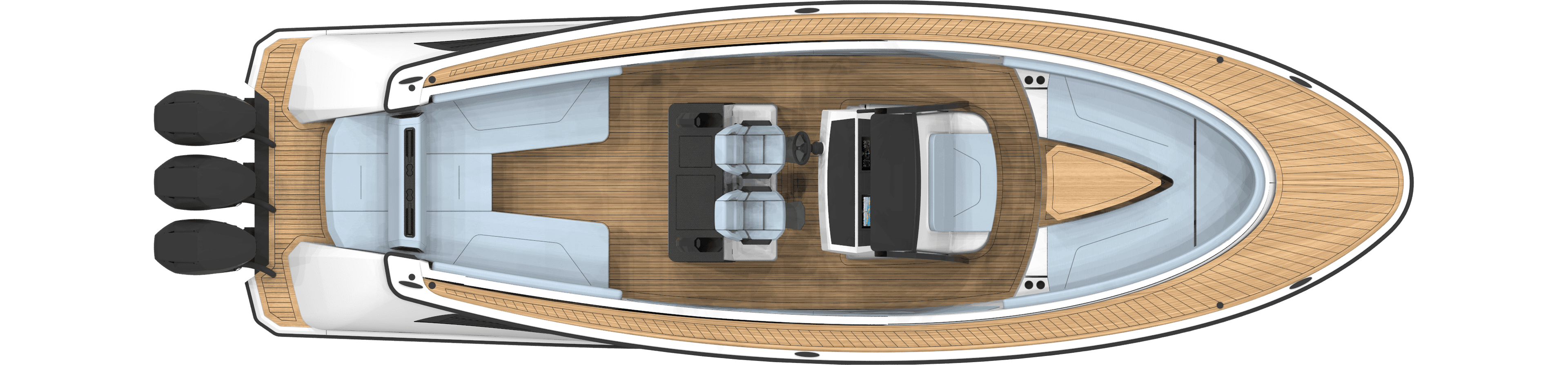 Wajer 38 S V10 GA top view - OPEN