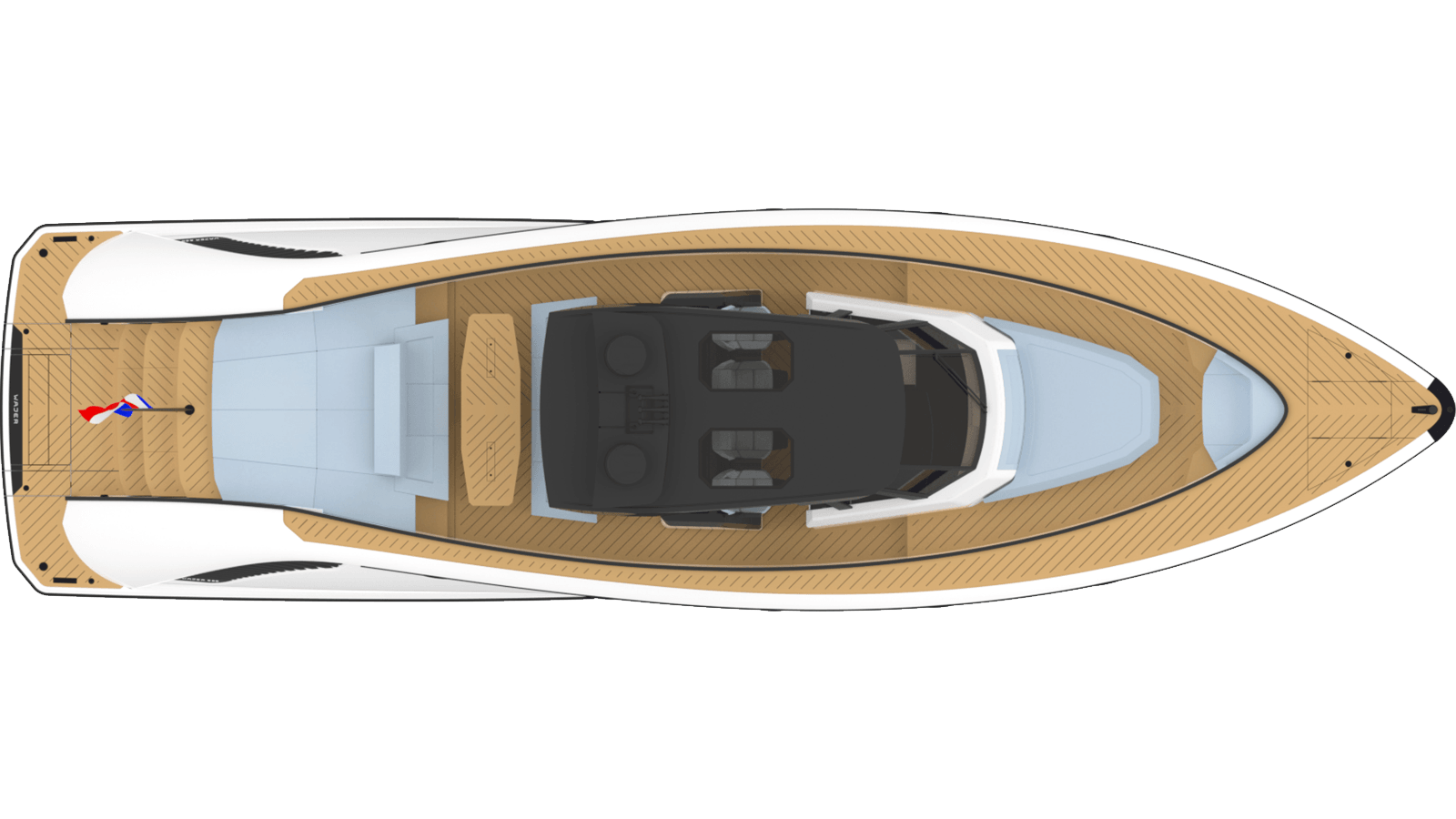 Wajer 55 S topdown general arrangement GA swim platform