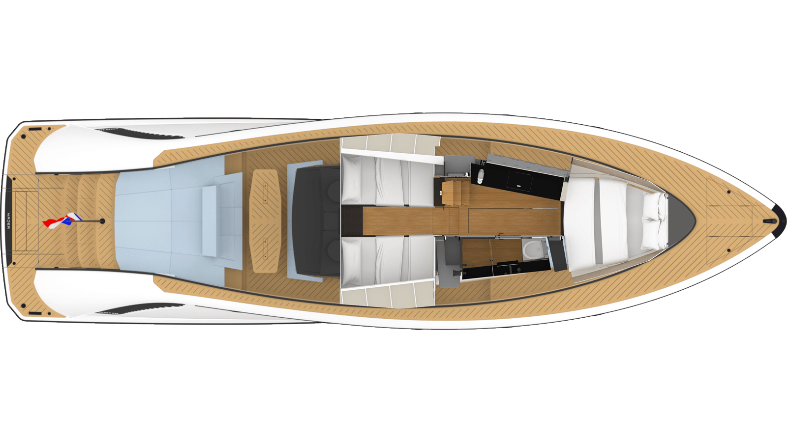 INTERIOR Wajer 55 S topdown general arrangement GA swim platform