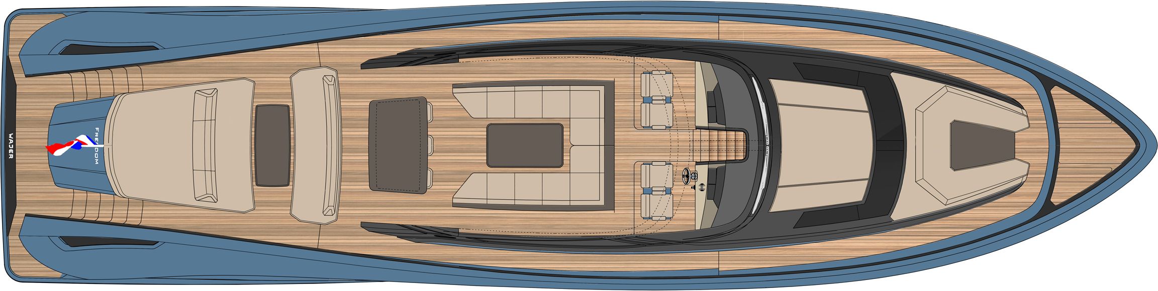 Wajer 77 GA general arrangement interior view 2