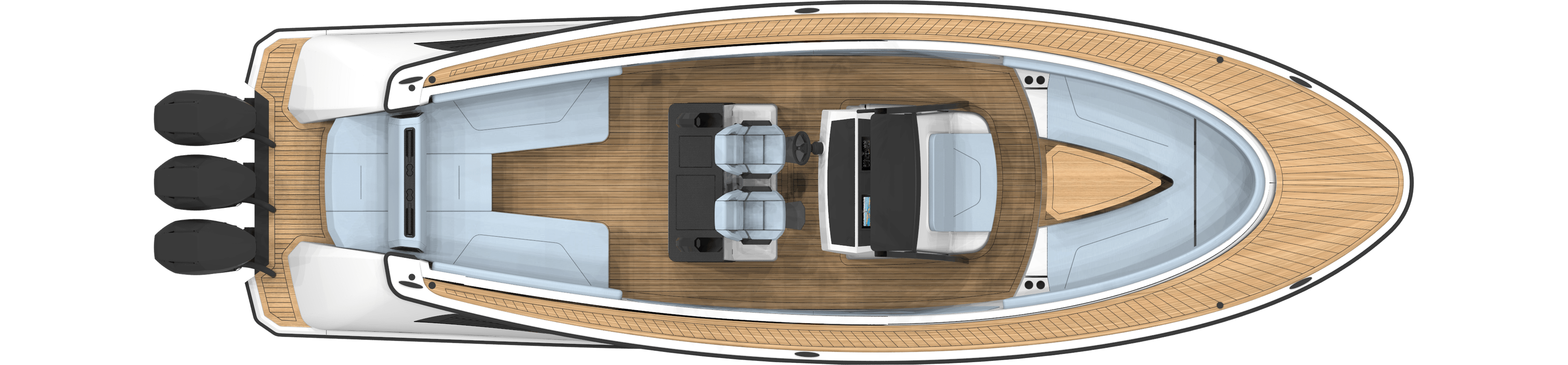 Wajer 38 S V10 GA top view - OPEN