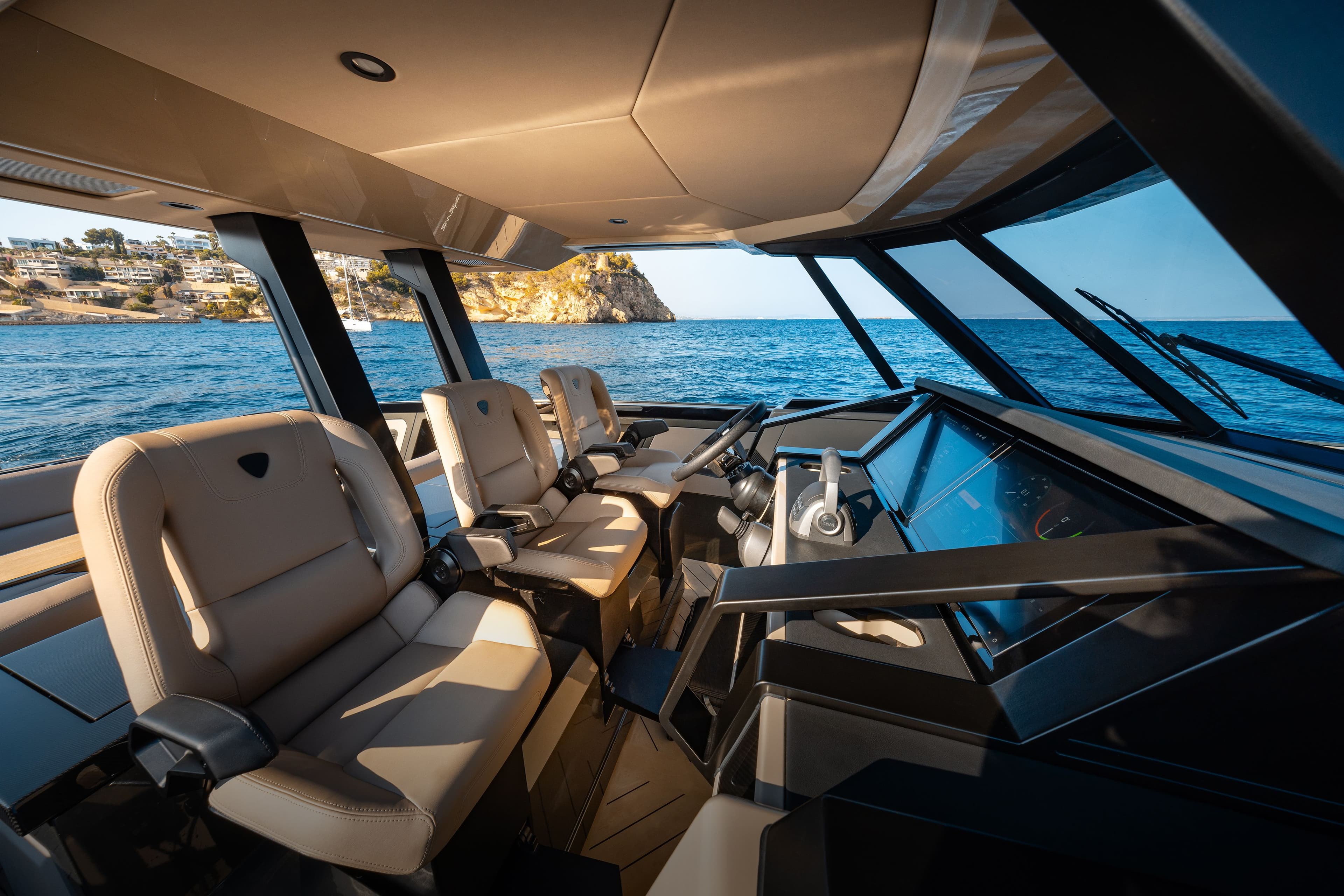 Wajer 44 S Camouflage center console cockpit carbon shell seats chairs custom design