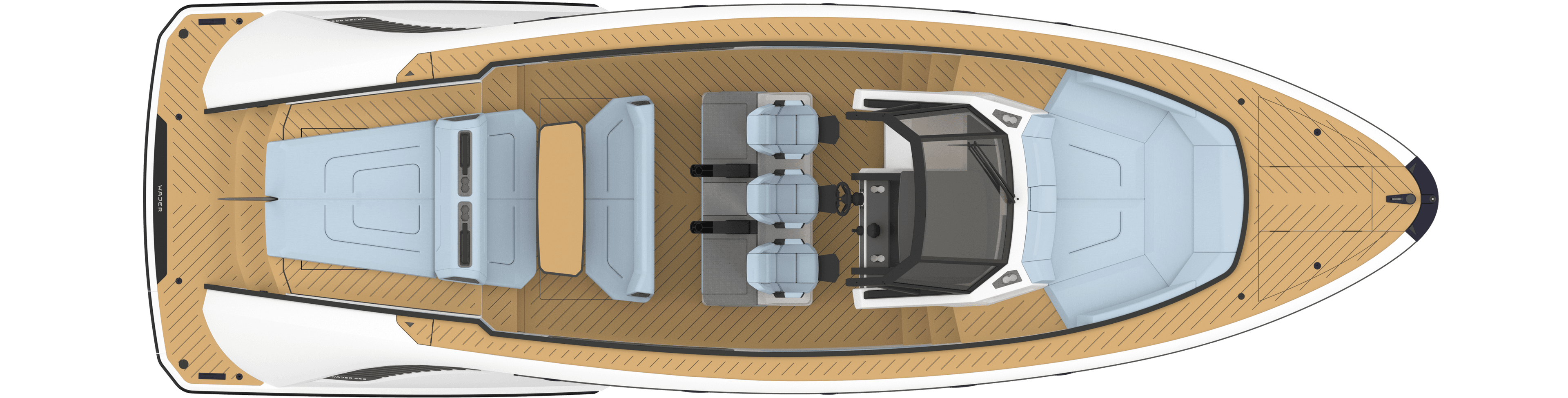Wajer 44S general arrangement roofless view horizontal right