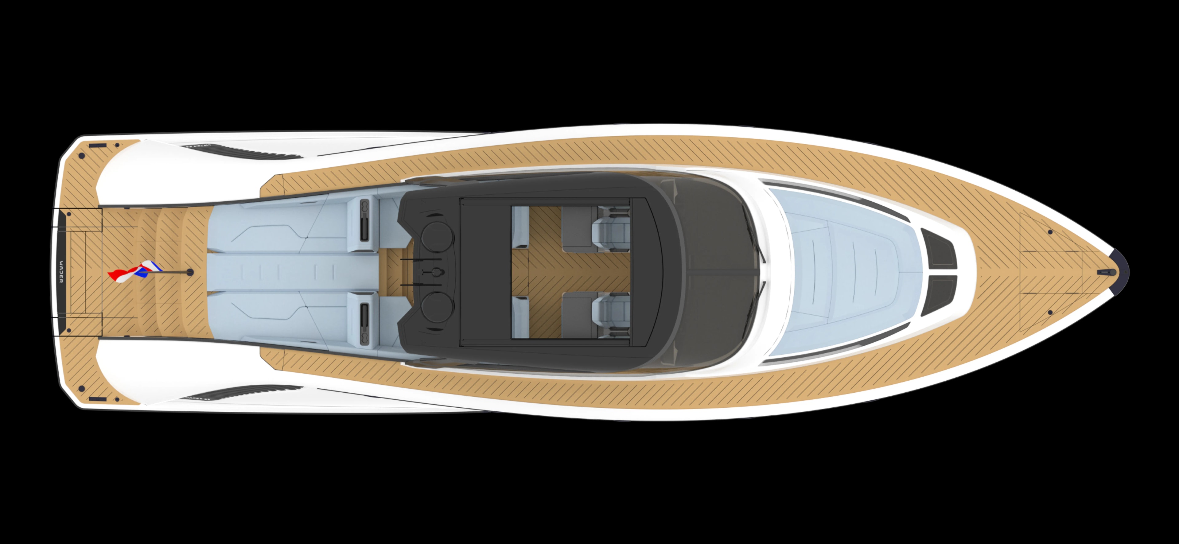 Wajer 55HT mk2 open topdown GA general arrangement exterior Aft A