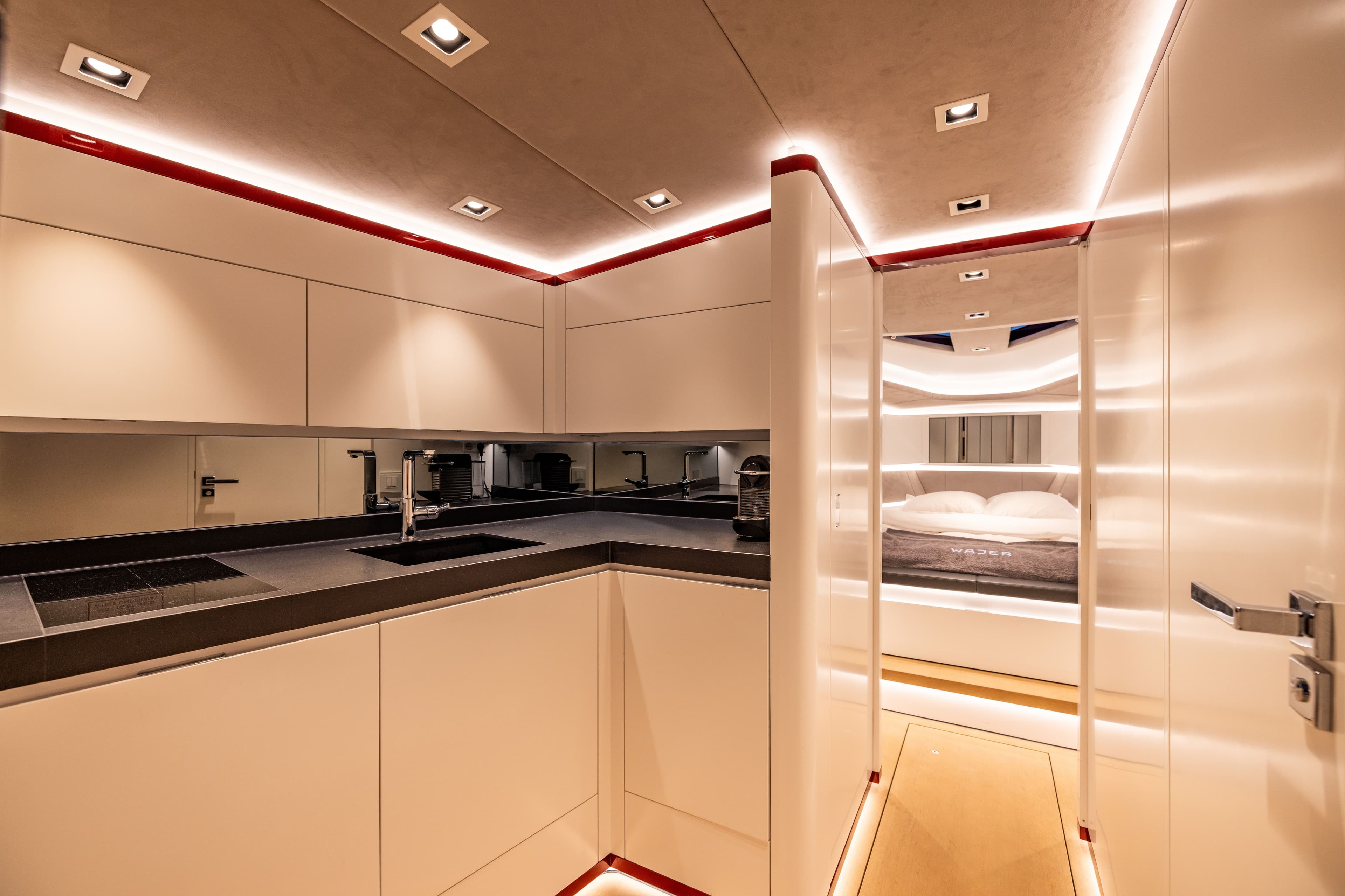 Wajer 55 HT Paja One interior below deck kitchen pantry